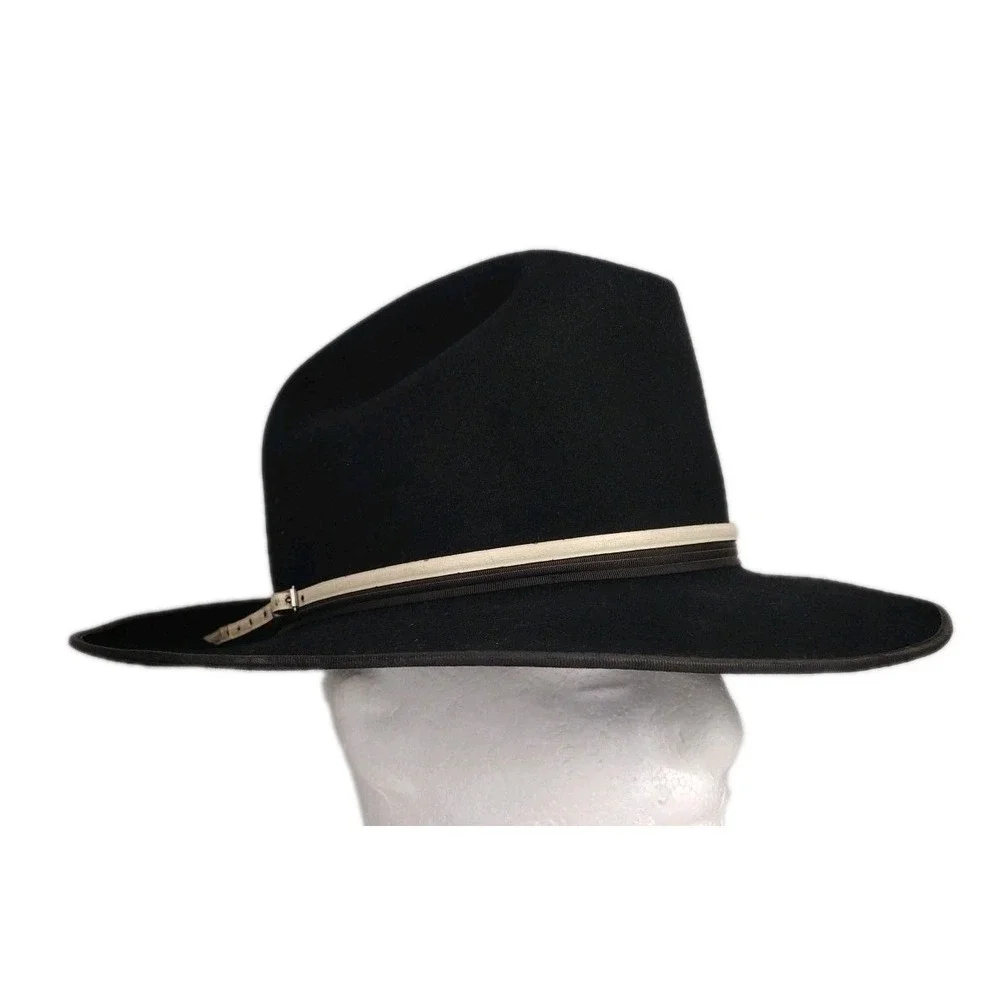 Vintage John B. Stetson 3X XXX Cowboy western black Hat SZ 7 Cheyenne Wyoming